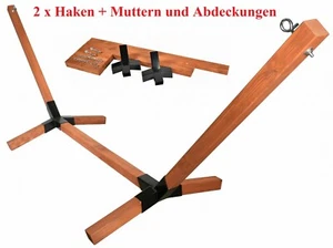 Hängemattegestell Gestell Holzgestell Hängeliege Stabil HOLZ Mahagoni - Bild 1 von 6