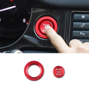 For Range Rover Evoque 2012-2019 Red Aluminum Start Button Ignition Switch Cover - Picture 1 of 9