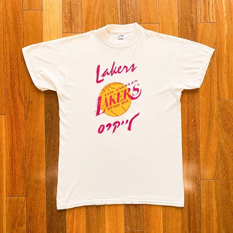 LOS ANGELES LAKERS HEBREW TEXT VINTAGE UNISEX T-SHIRT GIFT FANS Cover