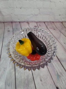 Clear Crystal Hostest Bowl Table Centerpiece Glass Vegetables Home Decor Vintage - Picture 1 of 11