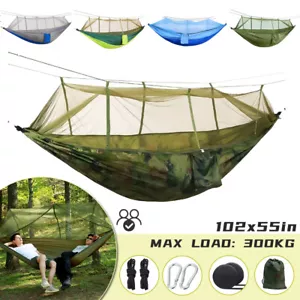 Portable Double 2 Person Nylon Parachute Outdoor Camping Hammock Hanging Swing - Picture 1 of 33