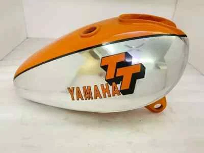 Yamaha XT TT 500 1977 1N5 tanque de gasolina naranja y cromo pintado acero Foto 1 de 4