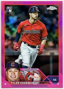 2023 Topps Chrome - Pink Refractor #16 Tyler Freeman (RC) CLE - Picture 1 of 2
