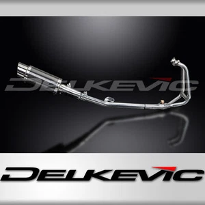 Kawasaki Ninja 250R 2008-2013 Complete Exhaust 2-1 8" Round Carbon Muffler - Picture 1 of 5