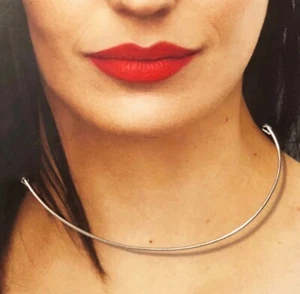 "Auténtico collar brasileño de oro macizo blanco de 18k (cadena serpiente) de 15,75""" - Imagen 1 de 8