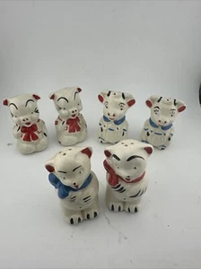 Shaker sale e pepe antropomorfo vintage per maiale, mucca e gatto - Foto 1 di 8