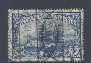 GERMAN SOUTH-WEST AFRICA  1911 2m. BLUE WMK. LOZENGES  26 x 17 HOLES USED  SG 30 - Picture 1 of 2