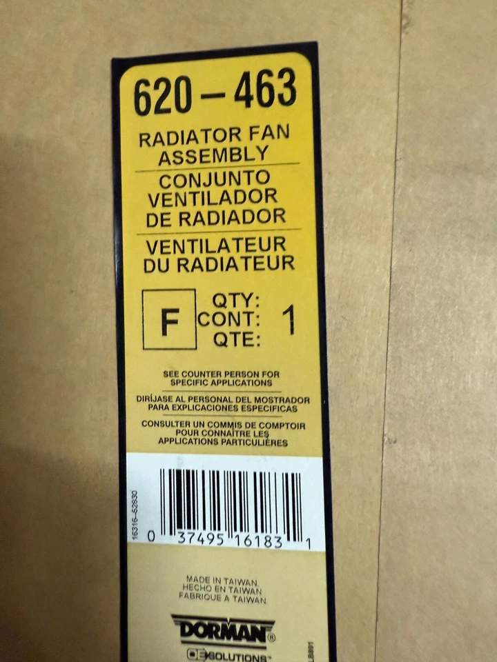 Conjunto de ventilador de radiador de refrigeración del motor Dorman 620-463 para Hyundai/Kia 2013-2018 Foto 1 de 1