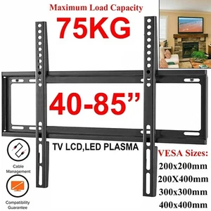 TV WANDHALTERUNG HALTERUNG FÜR 26 30 32 40 42 50 70 75 80 ZOLL FLACH LCD LED PLASMA - Bild 1 von 12