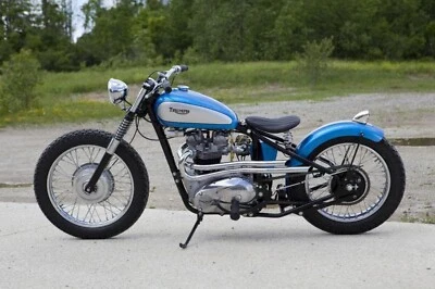 Triumph 650cc TR6C Chrome Exhaust Header Pipes vintage Bonneville bobber cafe - Image 1 of 4