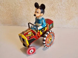 Vintage 1940s Marx Wind-Up Tin Litho Dipsy Mickey Mouse Car Disney Unique Mickey - Picture 1 of 13