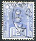 SARAWAK-1928-29 12c Bright Blue Sg 84 FINE USED V25924