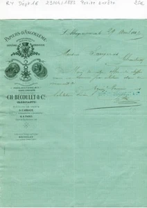 Dépt 16 & Paris I er - L'Abbaye par la Couronne - Petite Entête Papeterie 1883 - Picture 1 of 1