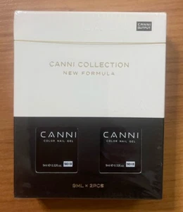 Canni Soak Off UC LED GEL Nail Polish Varnish Black Color 9ml Set 2Pcs - Picture 1 of 3