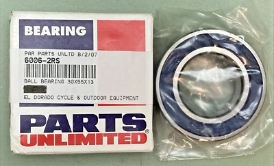 NEW GENUINE PARTS UNLIMITED 6006-2RS BALL BEARING 30X55X13 - Image 1 of 2