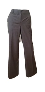 Jones New York Womens Size 8 Petite Gray Striped Flat Front Dress Pants 32X29 - Picture 1 of 4