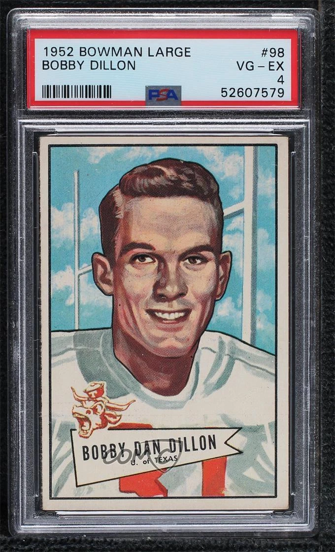 1952 Bowman Large Bobby Dillon #98 PSA 4 Rookie RC HOF