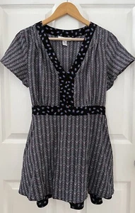 Motherhood Maternity Womens Sz M Multicolor Floral Cap Sleeve Tie Waist Blouse - Picture 1 of 18