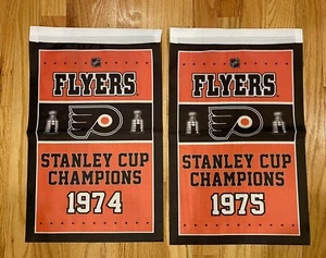 Philadelphia Flyers NHL Stanley Cup Champions 2 Banners/Flags 18.5" x 11.5" - Picture 1 of 4