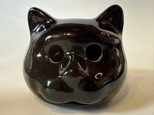 Halloween Black Cat Head Votive Candle Holder Ceramic - Picture 1 of 7