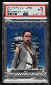 2017 Topps Star Wars Masterwork Blue Rey #62 PSA 9 MINT w3d - Picture 1 of 3