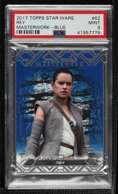 2017 Topps Star Wars Masterwork Blue Rey #62 PSA 9 MINT w3d - Image 1 of 3