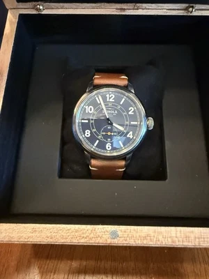 Shinola Traveler Subsecond 42 mm - esfera azul, correa de cuero - con caja Foto 1 de 4