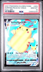 PSA 10 Surfing Pikachu Vmax #9 Full Art - 2021 Pokemon Celebrations 009/025 - Picture 1 of 2