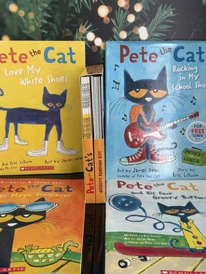 Pete The Cat Picture Book Lot-Kimberly and James Dean 10 Paperback 2 Hardback - Image 1 of 4