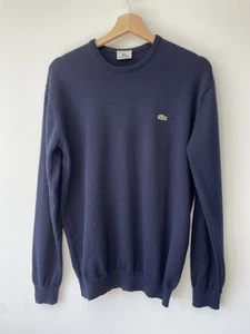 Lacoste Mens Pure New Wool Jumper Size Large Navy - Picture 1 of 10