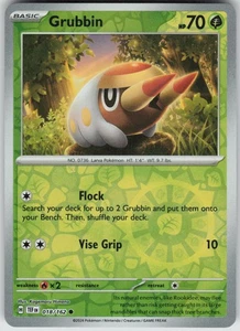 Pokemon Grubbin 018/162 SV05: Temporal Forces Common NM - Picture 1 of 2