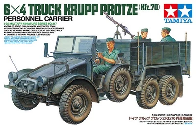 TAMIYA 35317 6X4 TRUCK KRUPP PROTZE (Kfz.70) personal carrier scala 1:35 - Immagine 1 di 2