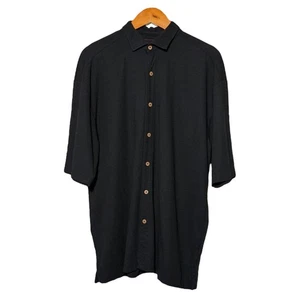 Camisa Joseph & Feiss Para Hombres Negra Con Botones Manga Corta XLT Alta - Imagen 1 de 8