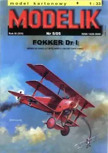 1/33 scale - Fighter of WW 1 - FOKKER DR I - Paper Model -English instruction ! - Bild 1 von 2