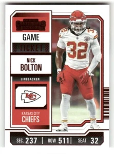 2023 Panini Contenders #50 Nick Bolton Red Foil Chiefs - Picture 1 of 2