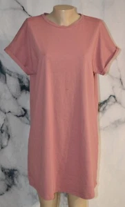 SHEIN Dark Mauve T Shirt Dress XL Short Cuffed Sleeves Casual Crew Neck - Picture 1 of 8