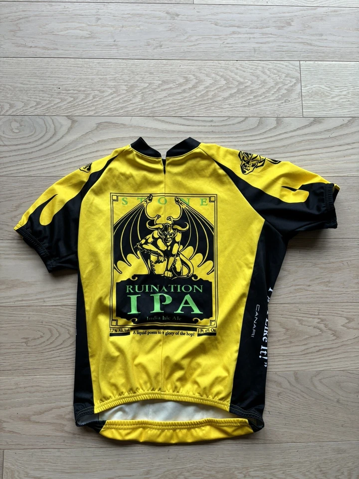 Camiseta deportiva de ciclismo CANARI X Stone IPA manga corta media cremallera negra amarilla Foto 1 de 4