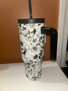 Hydrapeak Voyager 40oz Skulls & Flowers Stainless Steel Tumbler - Picture 1 of 5