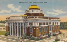 ST CLOUD, MN Minnesota  STEARNS COUNTY COURT HOUSE Courthouse  c1940's Postcard