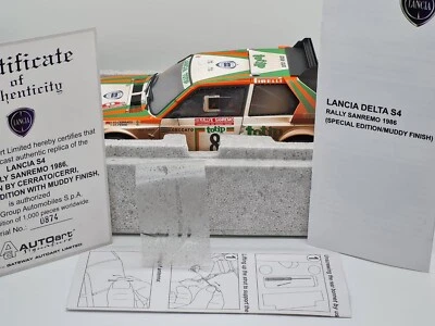 Lancia Delta S4 - Rally Sanremo 1986 Special Edition-Muddy Finish - AUTOart 1:18 - Immagine 1 di 4