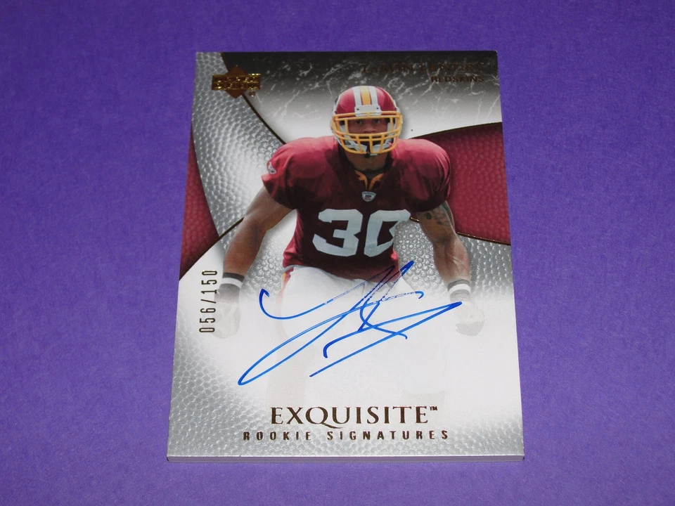 2007 Exquisite LARON LANDRY #89 Rookie Auto/150 Washington REDSKINS - LSU Tigers - Image 1 of 2