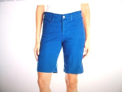 全新 NYDJ 8P Not Your Daughters 牛仔裤 Catherine Majesty 蓝色 亚麻 百慕大短裤 — 第 1/2 张图片
