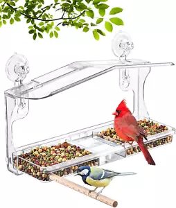 Window Bird Feeders with Strong Suction Cups - Clear Window Bird Feeders for Out - Picture 1 of 12