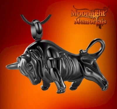 Nuevo collar conmemorativo de cenizas de recuerdo de cuerno de urna de cremación de toro Foto 1 de 2