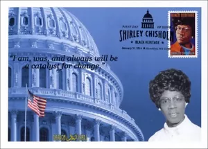 Sc. 4856 Carte Drago Shirley Chisholm FDC timbro postale pittorico - Foto 1 di 1