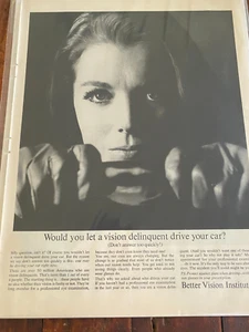 Anuncio Better Vision Institute 1961 vintage - Imagen 1 de 1