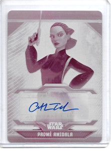2021 Topps Star Wars Bounty Hunter CATHERINE TABER PADME PRINTING PLATE AUTO 1/1