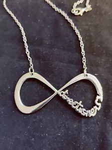 Large Infinity Silver "directioner" Title Heart Chain Necklace 22" (13628) - Picture 1 of 6