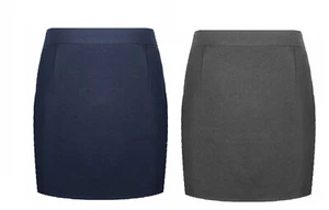 GIRLS LADIES SKIRT PLAIN PENCIL OFFICE WORK WEAR SCHOOL UNIFORM SHORT DRESS - Picture 1 of 5