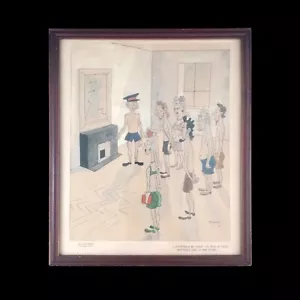 JEAN SENNEP : EN L'AN 2000 . DESSIN ORIGINAL SIGNÉ & DATÉ EN COULEUR . 1943 - Imagen 1 de 7